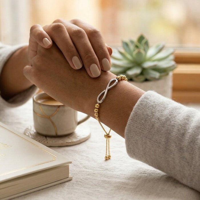 Giani Bernini Two-Tone Beaded Bolo Bracelet in Sterling Silver/18k Gold-Plate by Vanessa Jane