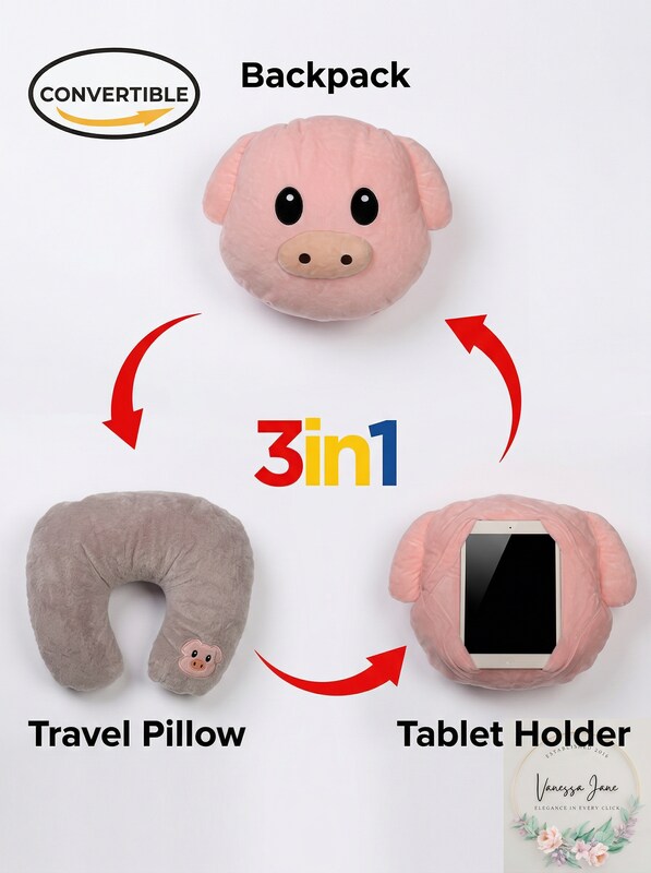 IU Emoji IU44 3 in 1 Piggy Emoji Pillow by Vanessa Jane