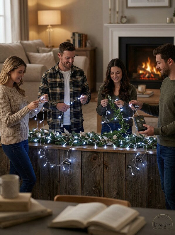 UltraLED Battery Operated 42-Inch White Twinkle Light String, Lot of 4 by Vanessa Jane