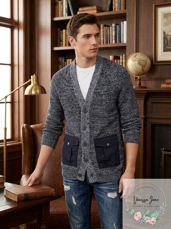 American Rag Mens Sweater Cardigan Textured Knit, Size Medium by Vanessa Jane