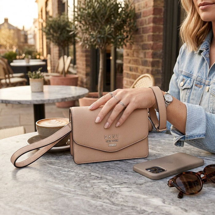 Dkny Whitney Leather Belt Bag - Latte/Silver by Vanessa Jane