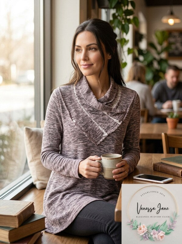 Style & Co Petite Cowl-Neck Top, Size PXL by Vanessa Jane