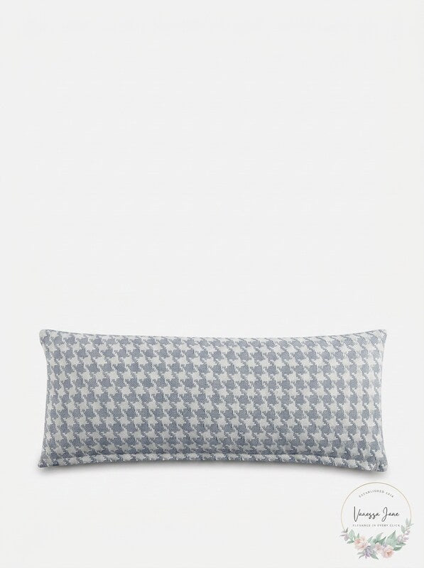Kenneth Cole New York Houndstooth Grey Lumbar Pillow Cover by Vanessa Jane