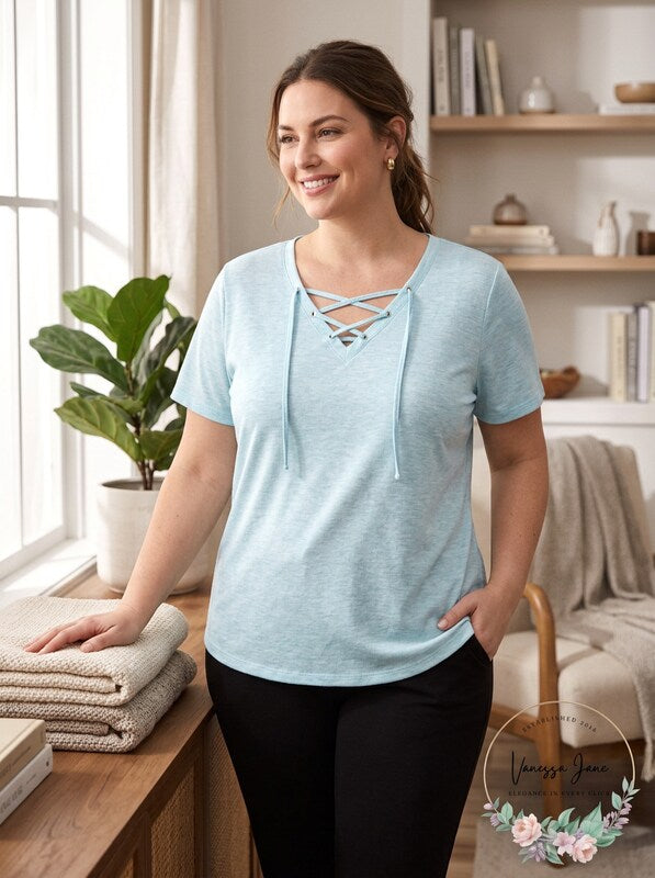 Ideology Lace Detail T-shirt Green, Size Medium by Vanessa Jane