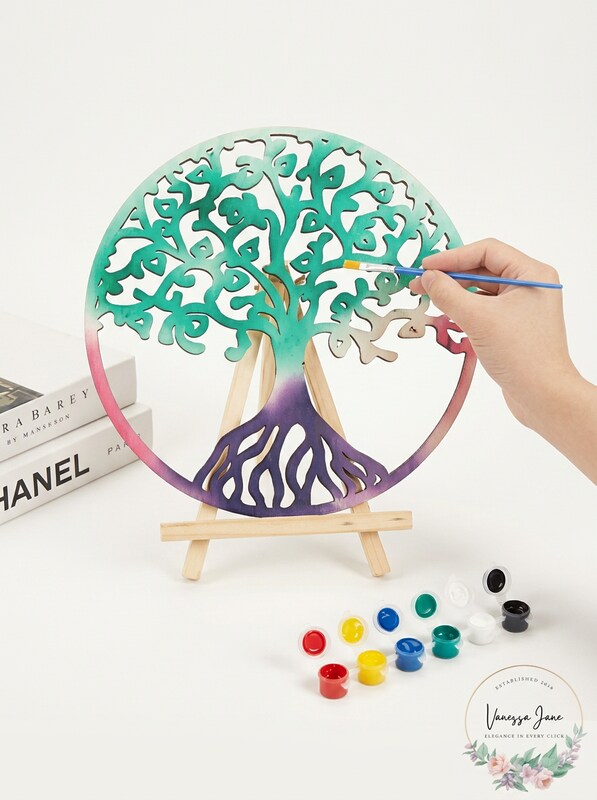 Simurg Round Tree of Life Wooden Wall Art Wall Hanging Decor Art Home Decoration by Vanessa Jane