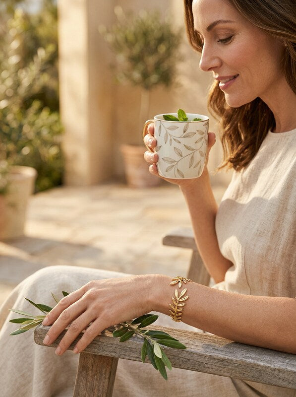 Charter Club Gold-Tone Leaf Cuff Bracelet by Vanessa Jane