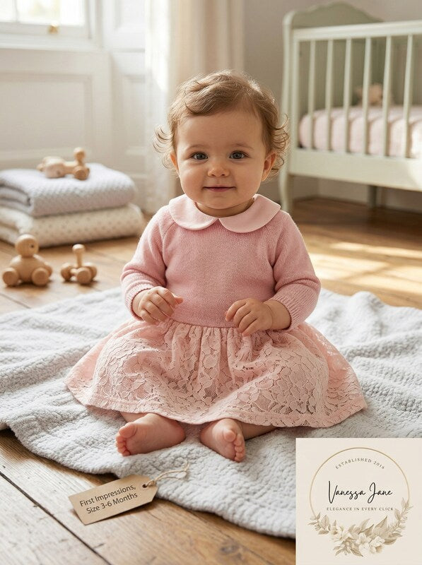 First Impressions Baby Girls Lace Sweater Dress, Size 3-6 Months by Vanessa Jane