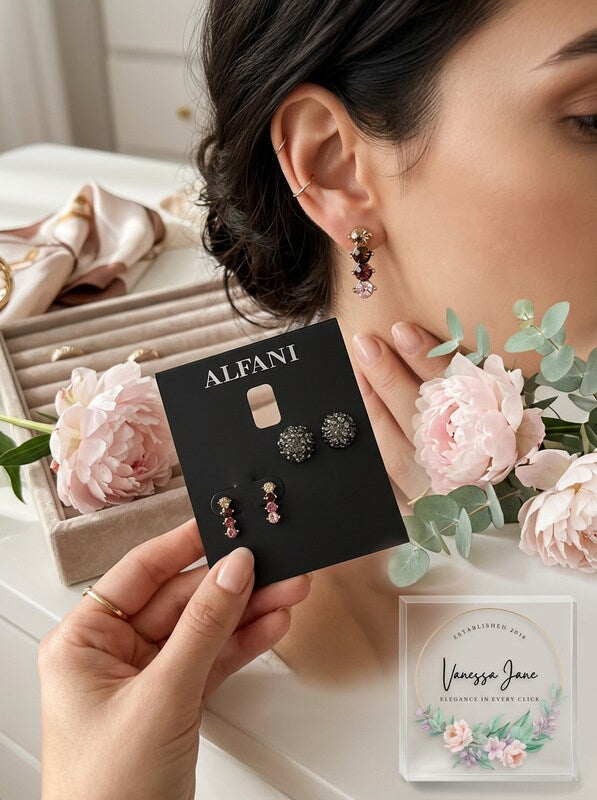 Alfani 2-PC. Set Stud and Drop Earrings: Silver-Tone by Vanessa Jane