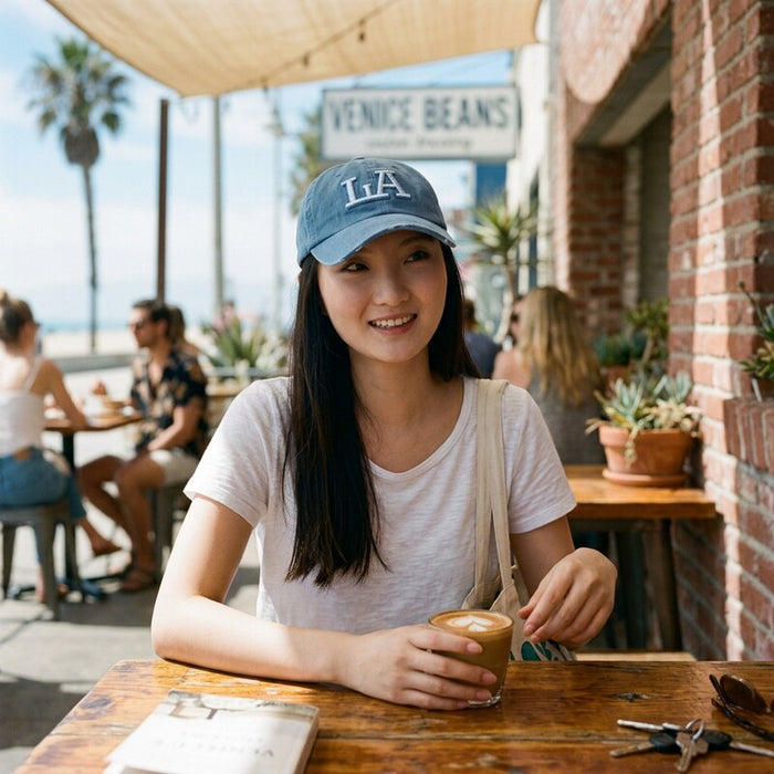 August Hats Womens LA Baseball Cap Denim Chambray, One size by Vanessa Jane