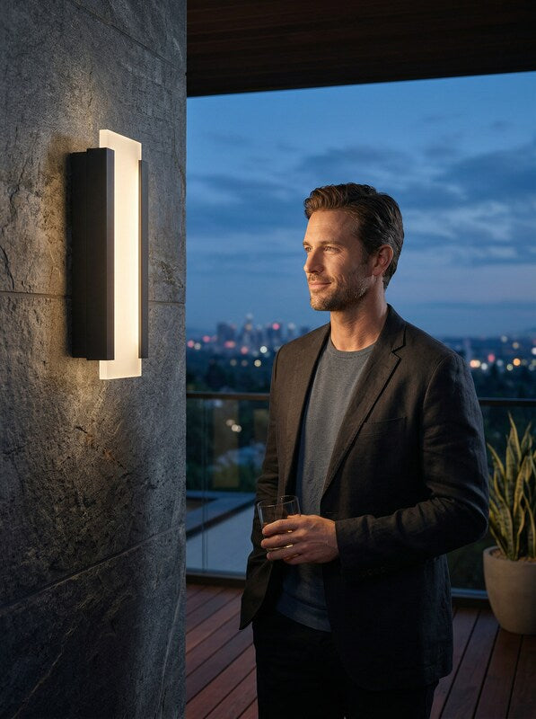Wac Fiction LED Indoor & Outdoor Wall Light 14 Inch, Ws-W11914-Bk by Vanessa Jane
