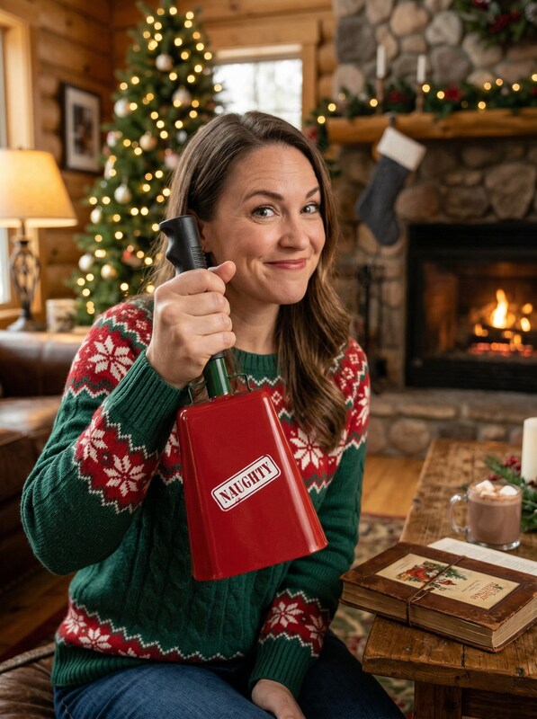 Wembley Naughty or Nice Cowbell by Vanessa Jane