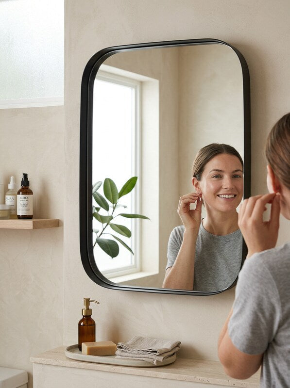 Home Decorators Collection Medium Rectangle Black Modern Mirror by Vanessa Jane