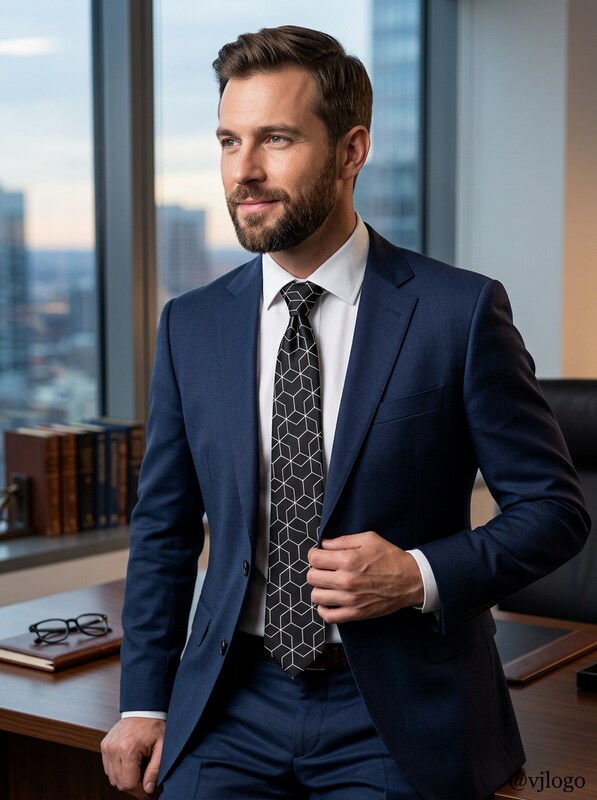 Calvin Klein Mens Constellation Slim Silk Tie by Vanessa Jane
