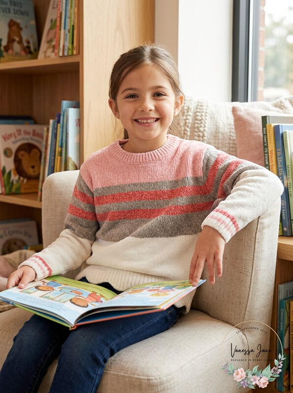 Epic Threads Girls Striped Chenille Sweater, Size Small by Vanessa Jane