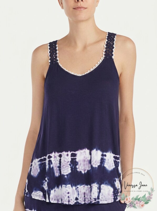 Layla Women's Printed Tank Pajama Top, Size Medium by Vanessa Jane