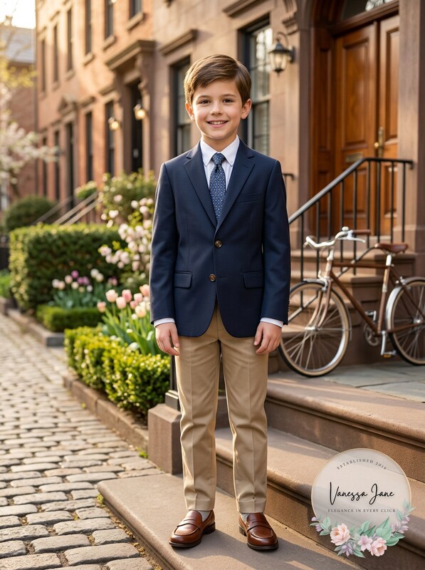 LAUREN Ralph Lauren Kids Classic Suit Separate Jacket, 8R/Navy by Vanessa Jane