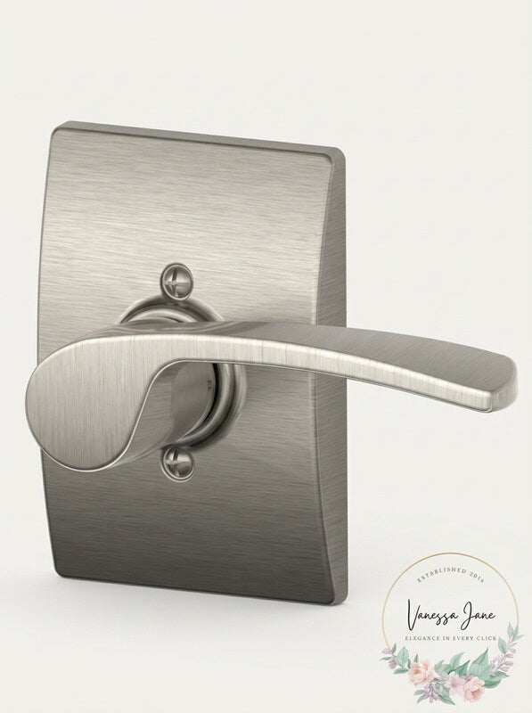 Schlage Merano Right Handed Lever Non Turning Lock Satin Nickel New by Vanessa Jane