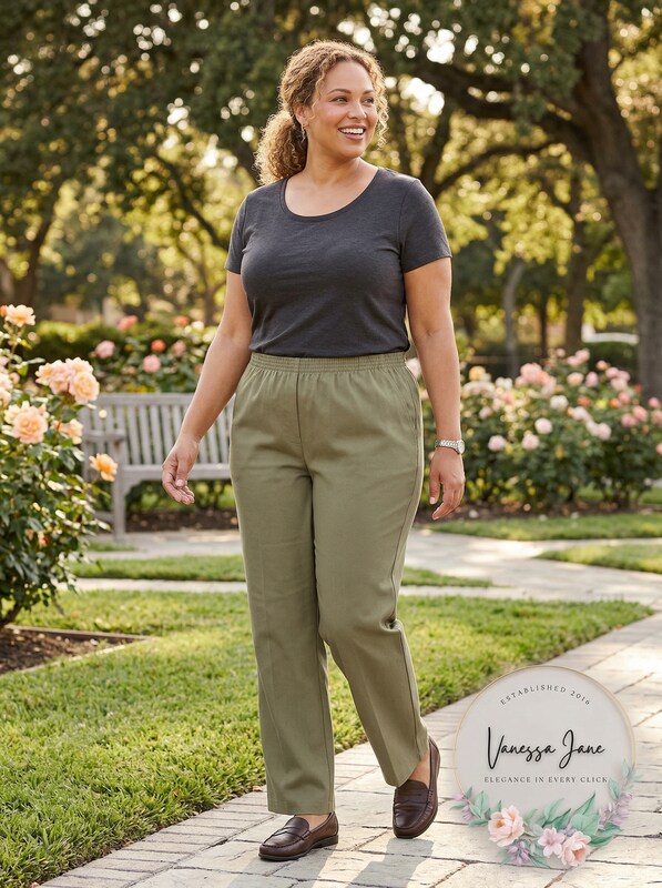 Karen Scott Women Pants Plus Mid-Rise Straight Leg Stretch, Size 2X by Vanessa Jane