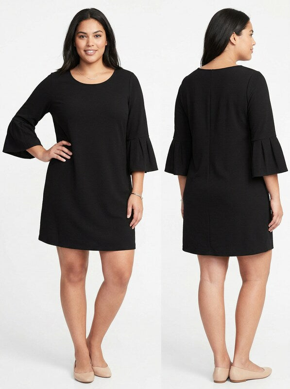 City Chic Womens Plus Flirty Flute Bell Sleeves Cocktail Shift Dress, SZ L/20 by Vanessa Jane