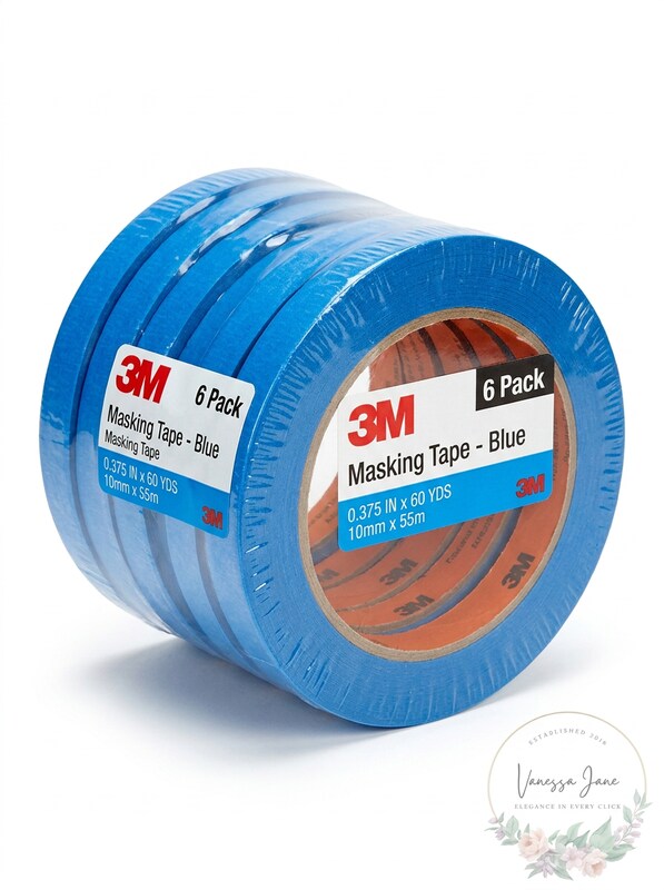 3M Masking Tape, Blue, 0.375x60 Yds. 6 Pack by Vanessa Jane