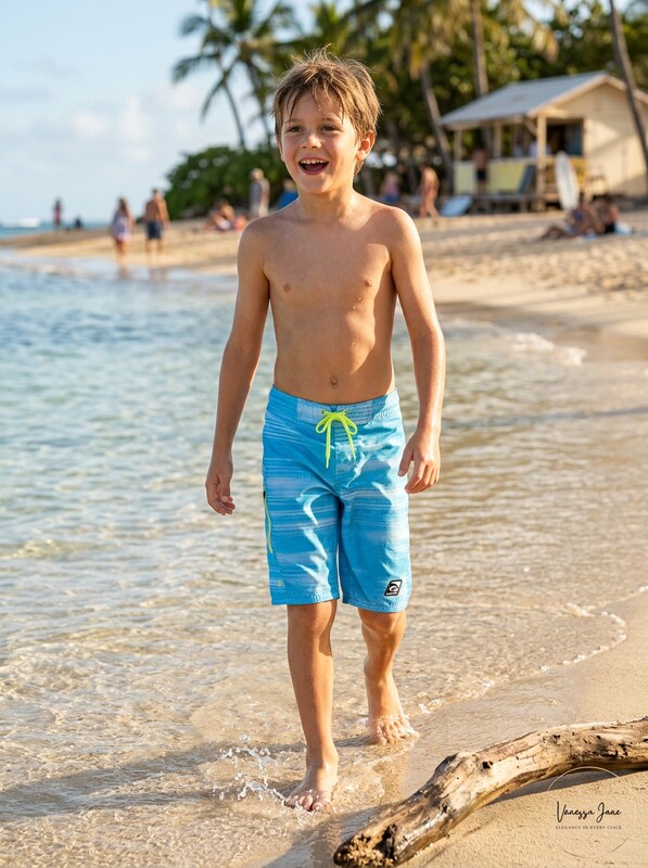 Laguna,Boys Speed Zone Striped Swim Trunks, Size 8 by Vanessa Jane