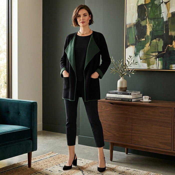 Alfani Colorblocked Open-Front Cardigan, Size Medium by Vanessa Jane