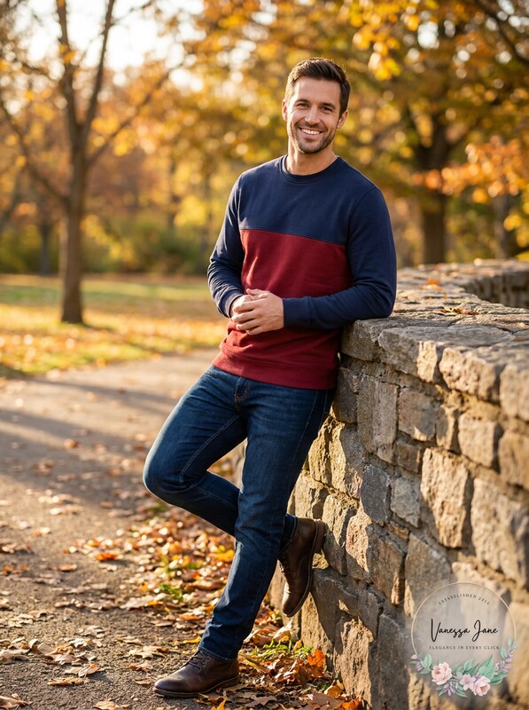 Club Room Mens Color Block Sweatshirt by Vanessa Jane