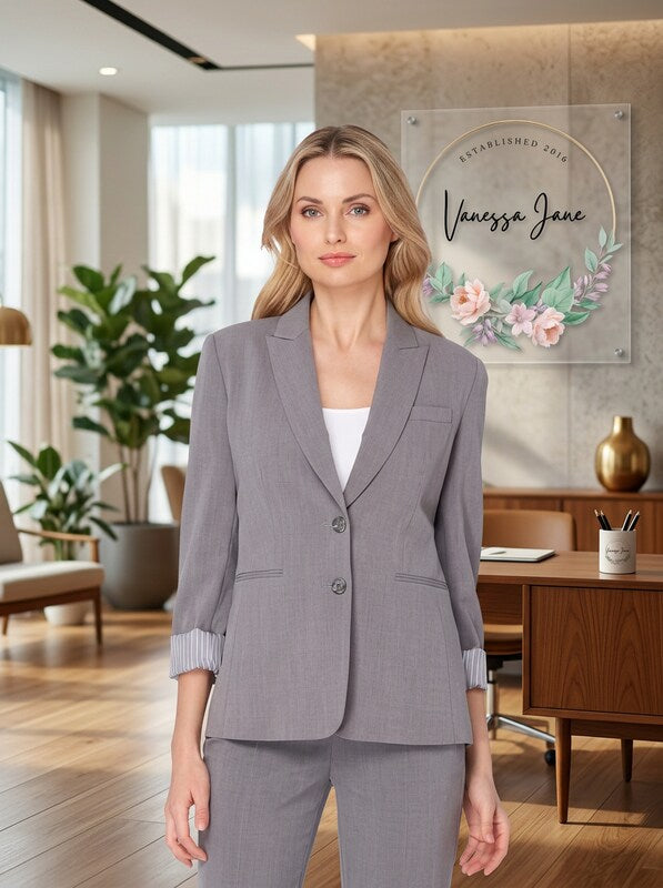Tahari Asl Two-Button Peak-Collar Blazer, Size 2 by Vanessa Jane