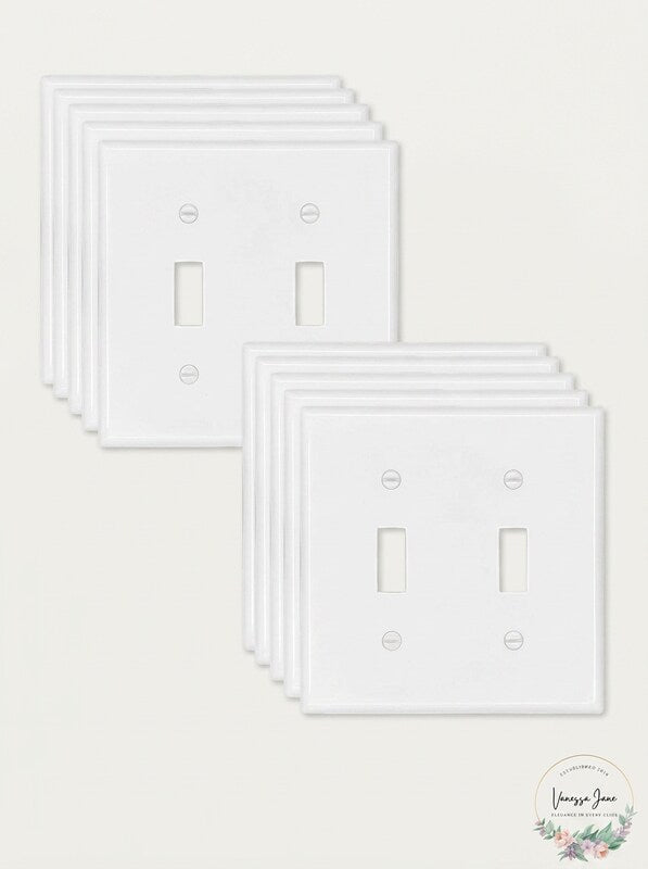Enerlites Poly Carbonate Thermoplastic Wall Plate 2-Gang Toggle/10 Pack by Vanessa Jane