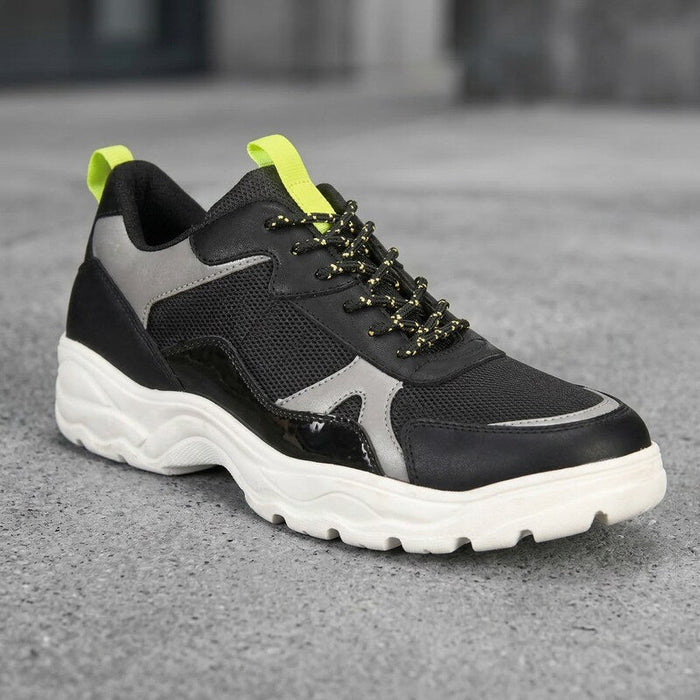 Kingside Mens Geoffrey Dad Sneaker Black Grey Neon, Size 12M by Vanessa Jane