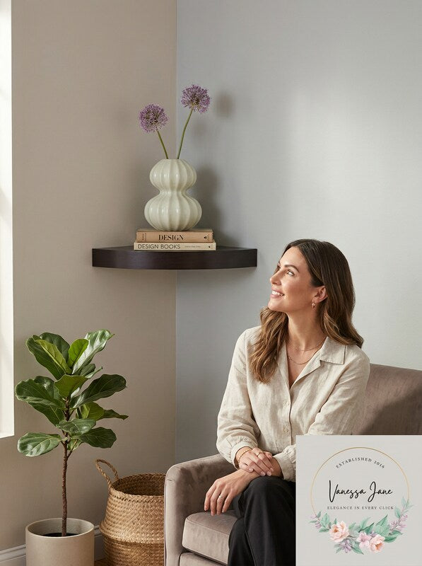 Home Decorators Collection Espresso Floating Corner Shelf by Vanessa Jane