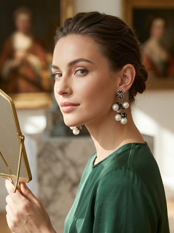 Inc Gold-Tone Flecked Disc and Imitation Pearl Drop Earrings by Vanessa Jane