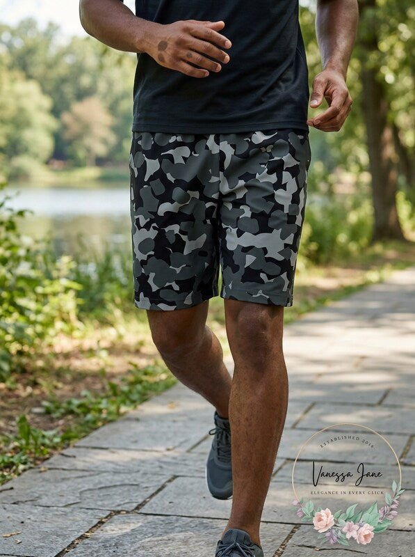 Champion Mens Standard-Fit Stretch Camouflage 9in Sport Shorts, Size Small by Vanessa Jane