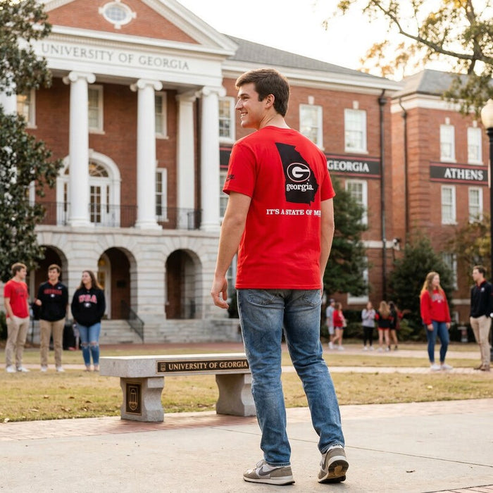 NCAA Georgia Bulldogs State of Mind Short Sleeve Tee, Large by Vanessa Jane