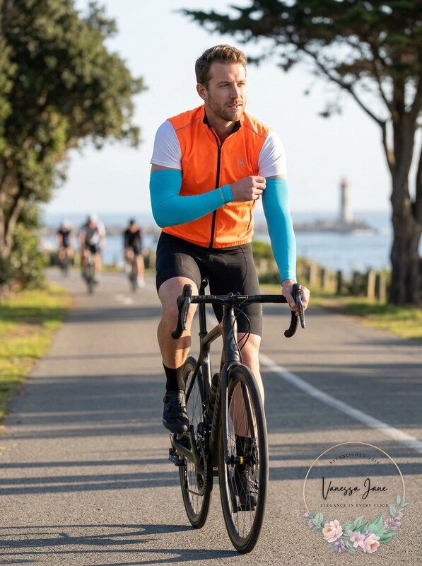 Canari Solar Flare Arm Warmers for Men, Small by Vanessa Jane