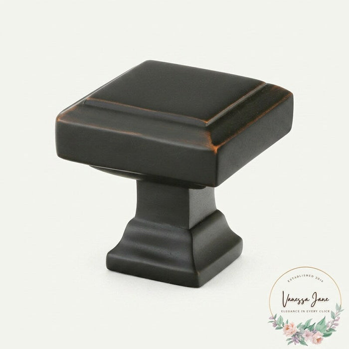 Emtek 86296 American Designer 1-5/8 Inch Square Cabinet Knob by Vanessa Jane