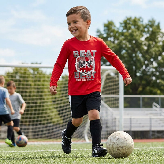 Reebok Little Boys' Long Sleeve Tee, 2029-Haute Red, 5 by Vanessa Jane