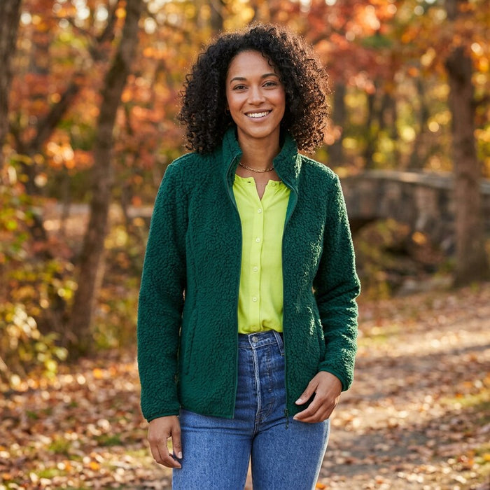 Amazon Essentials Womens Polar Fleece Lined Sherpa Full-Zip Jacket, Green, Large by Vanessa Jane