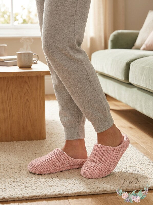 Charter Clubs Chenille-Knit Scuff Slippers, Size Small by Vanessa Jane