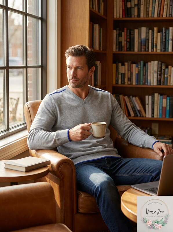 Alfani Mens V Neck Knit Sweater by Vanessa Jane