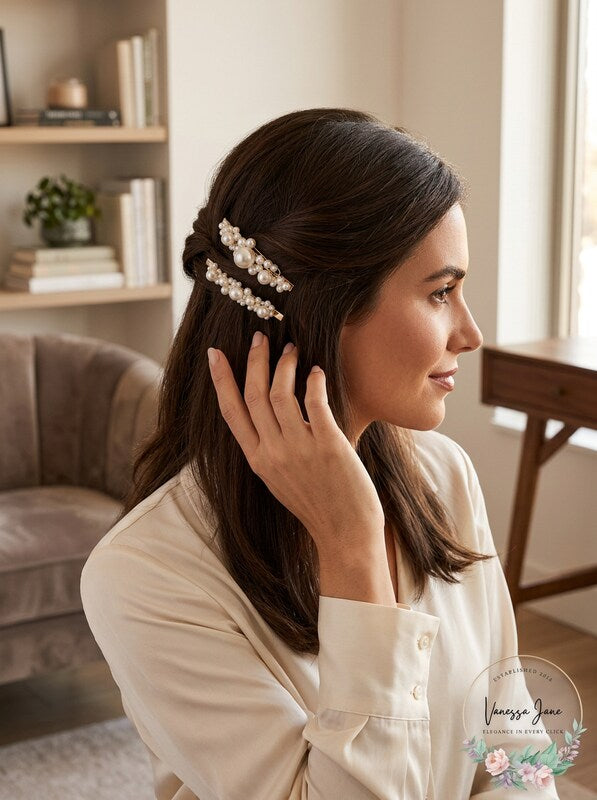 Inc Gold-Tone 2-Pc. Set Imitation Pearl Flower Bobby Pins by Vanessa Jane