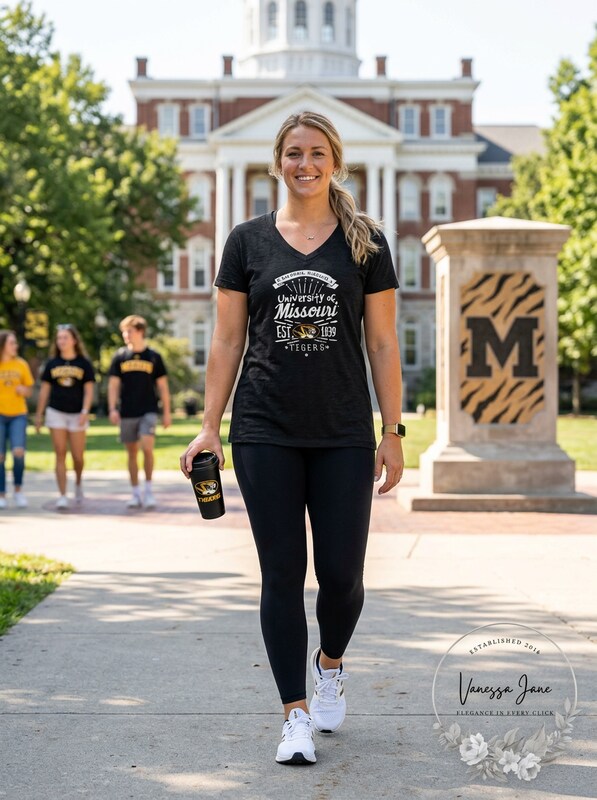 NCAA Missouri Tigers Adult Women Anthem Entice Ladies Tee, Large by Vanessa Jane