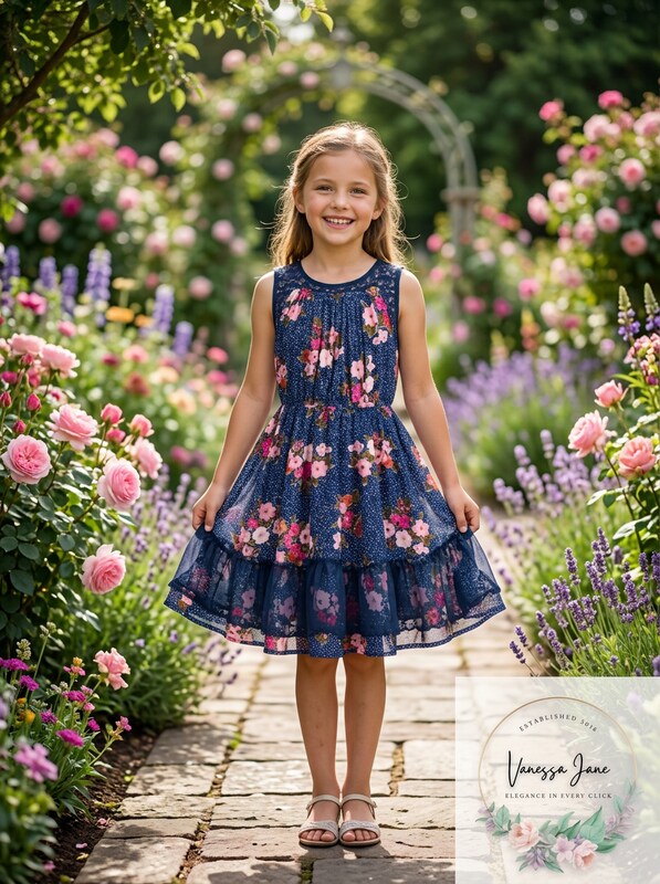 Epic Threads Girls Floral Challis Dress by Vanessa Jane