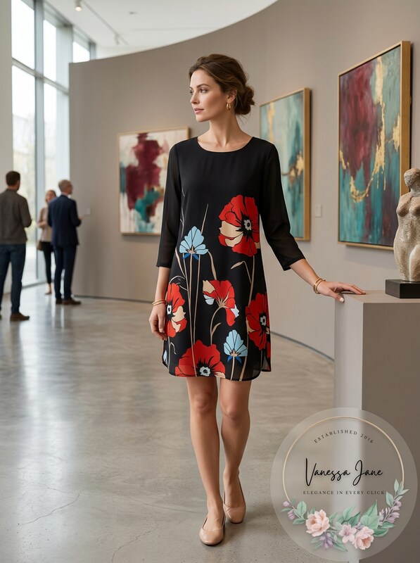 Alfani Women's Red Multi Floral-Print Tunic, Small by Vanessa Jane