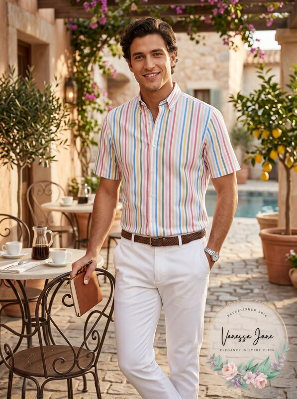 Club Room Mens Short Sleeve Shirt, Size Small by Vanessa Jane