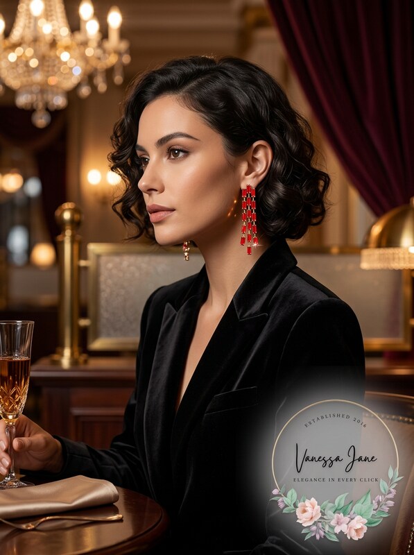 Thalia Sodi Gold-Tone Stone Triple-Row Linear Drop Earrings by Vanessa Jane