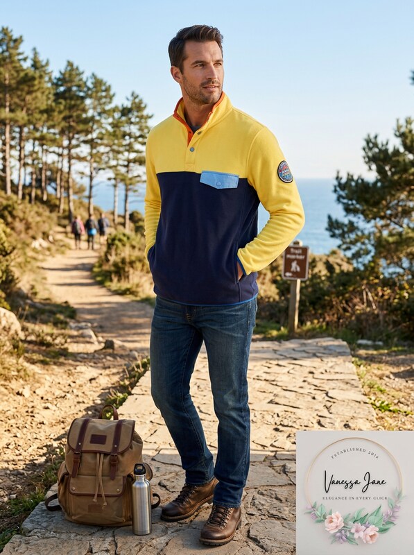 Club Room Mens Button-Pocket Colorblocked Fleece Pullover, Size 3XL by Vanessa Jane
