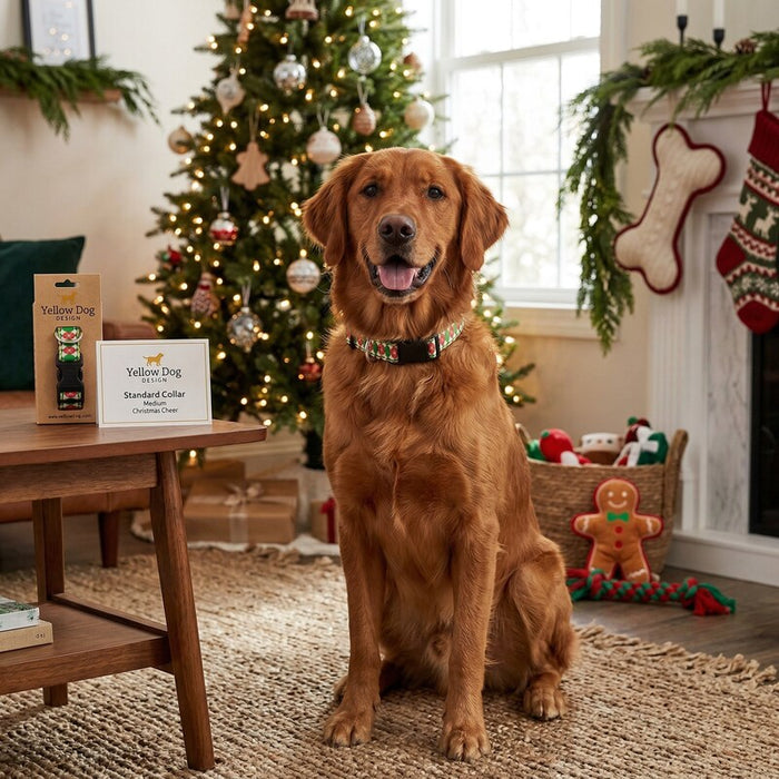 Yellow Dog Design Standard Collar, Medium, Christmas Cheer by Vanessa Jane