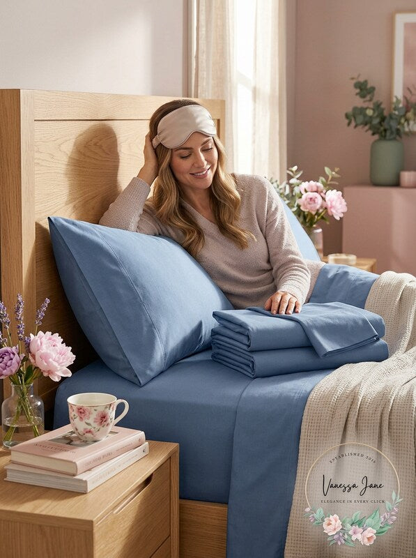 Aq Textiles Ultra Cool 700 Thread Count 4 PC. Sheet Set, King – Blue by Vanessa Jane