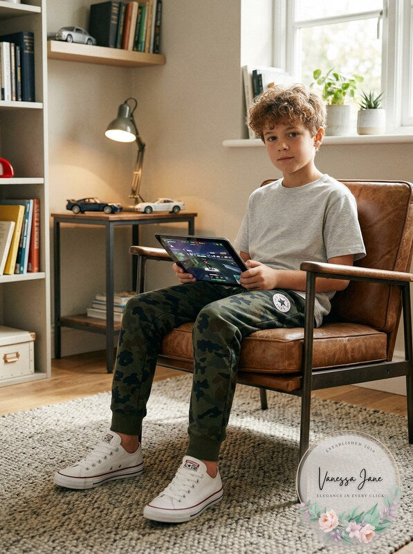 Converse Junior Boys Signature Chuck Camo Jog Pants, Size Small by Vanessa Jane
